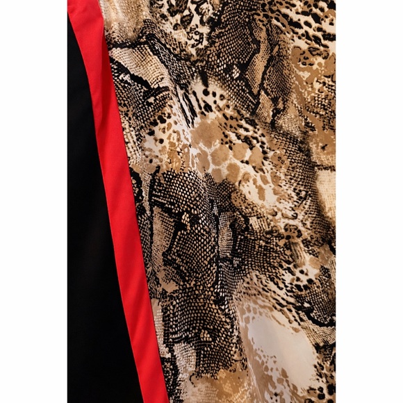 Asher Hi Lo Snakeskin Tuxedo Stripe Dress in Black and Red! - Picture 5 of 5